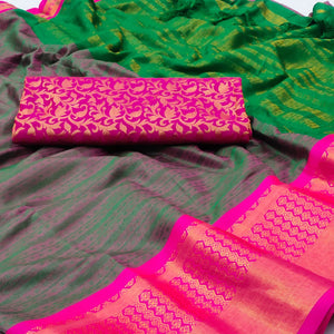 green-woven-cotton-silk-saree-4