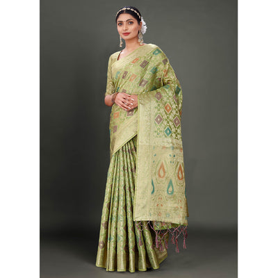 green-woven-organza-saree-with-tassels-11