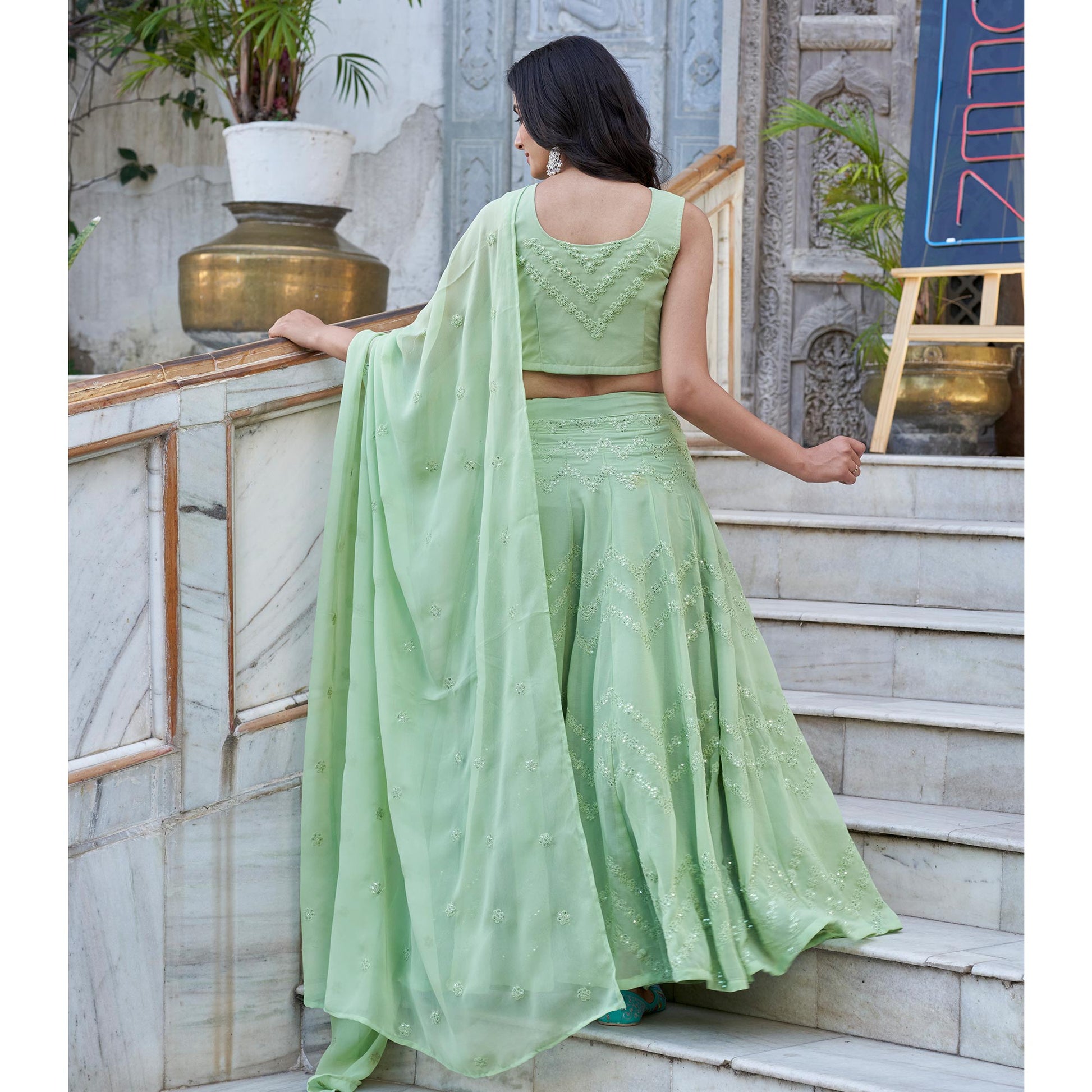green-sequins-embroidered-viscose-georgette-lehenga-choli