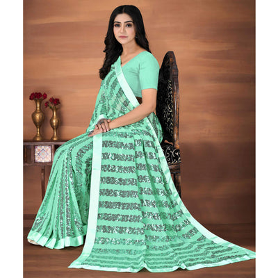 green-festive-wear-sequence-embroidered-georgette-saree-142832
