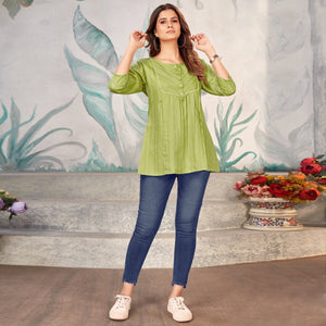 green-embroidered-chiffon-top