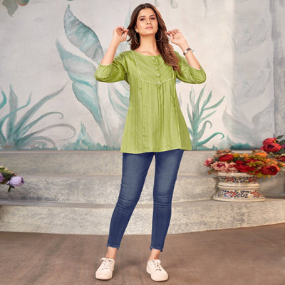 green-embroidered-chiffon-top
