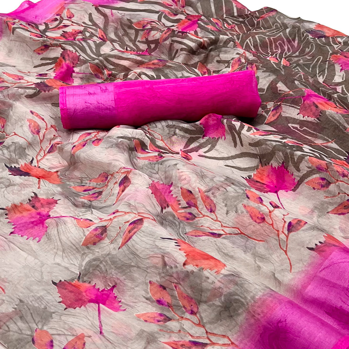 18grey-floral-printed-linen-saree