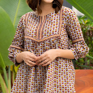 Multicolor Floral Printed Pure Cotton Top