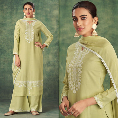 green-floral-lucknowi-rayon-palazzo-suit