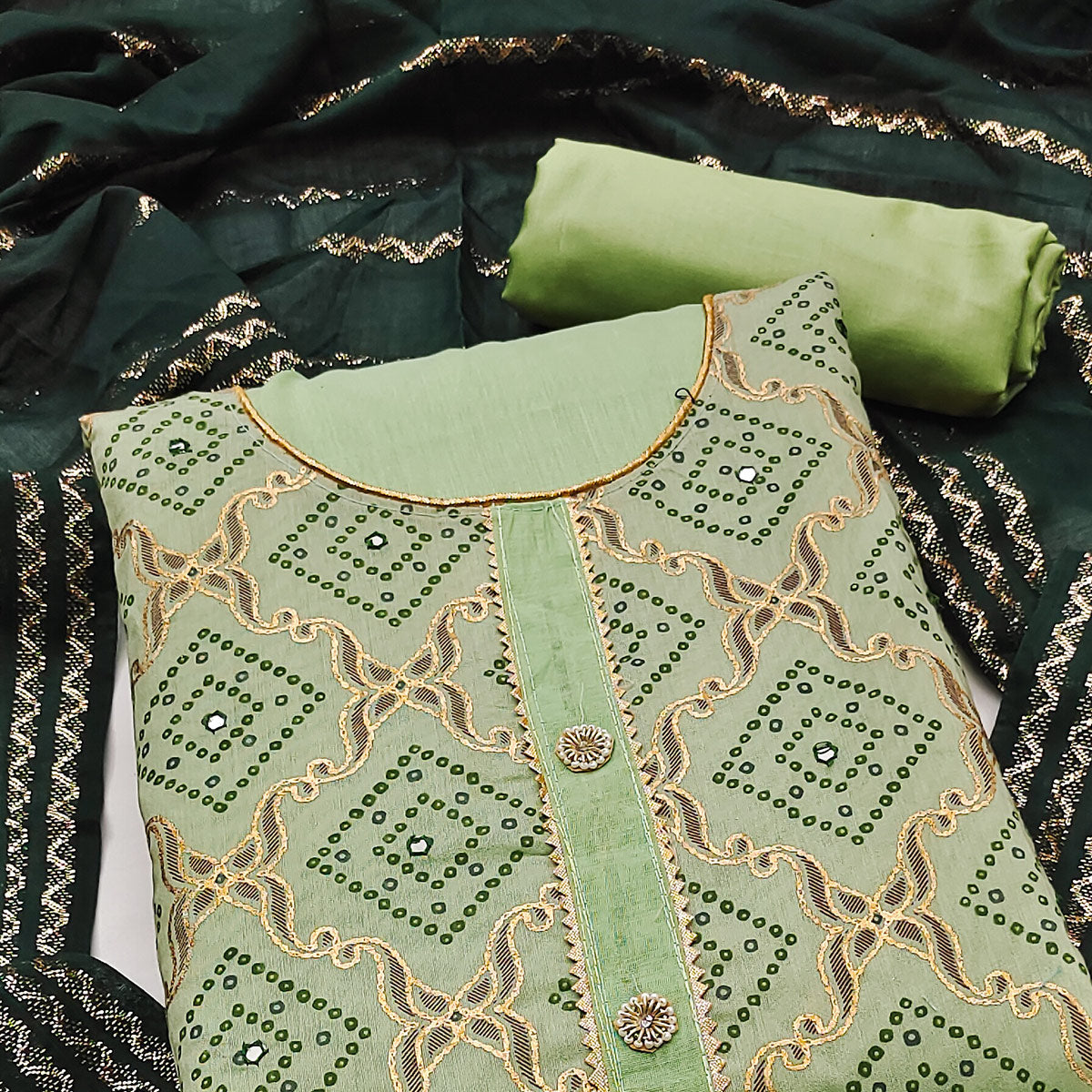 green-embroidered-chanderi-dress-material-5