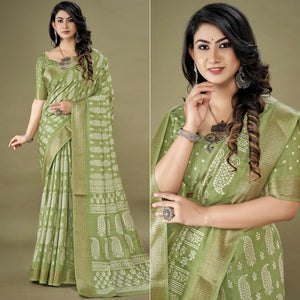 green-floral-printed-dola-silk-saree-1