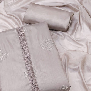 grey-embroidered-raw-silk-dress-material
