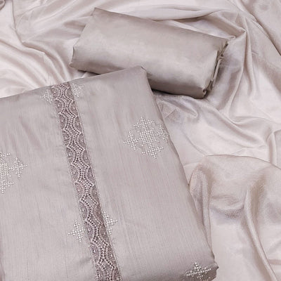 grey-embroidered-raw-silk-dress-material