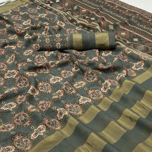 grey-digital-floral-printed-viscose-saree