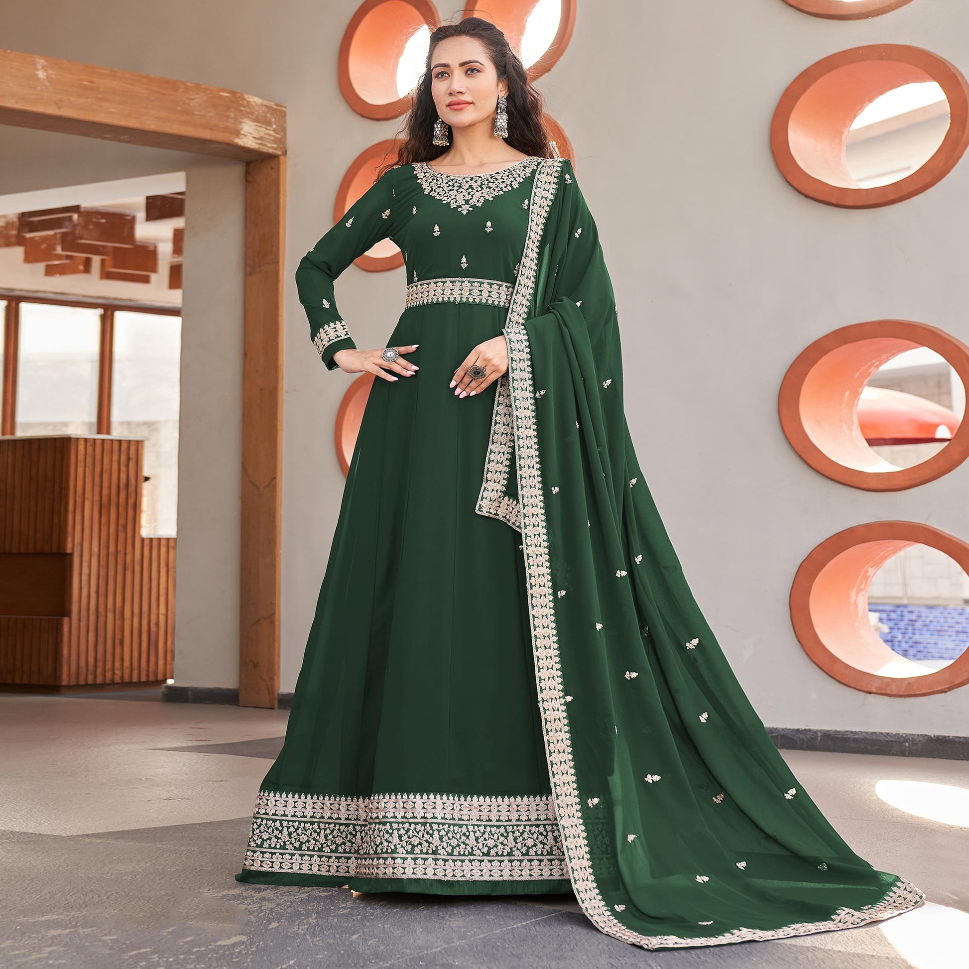 green-sequins-embroidered-georgette-anarkali-suit