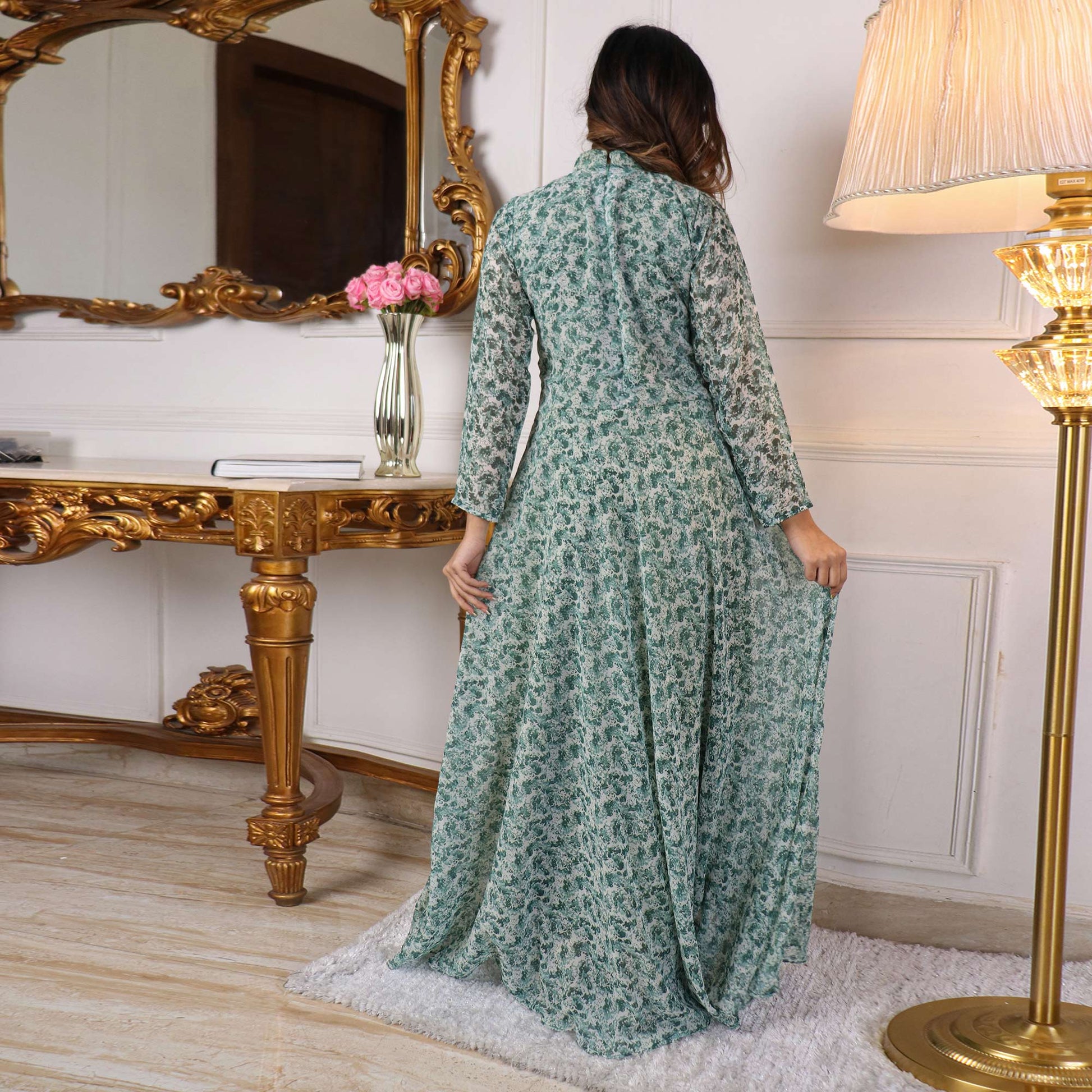 green-printed-georgette-gown