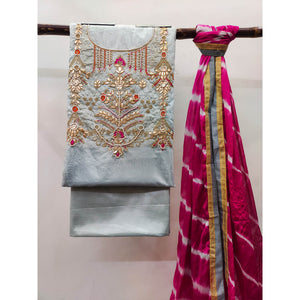 8-grey-embroidered-chanderi-dress-material