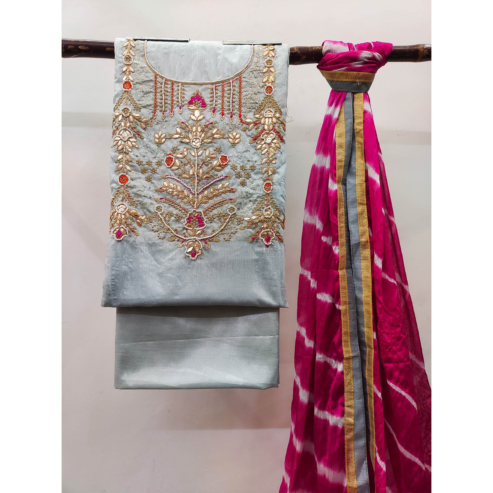 8-grey-embroidered-chanderi-dress-material