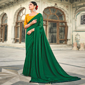 green-printed-georgette-saree-with-tassels-1