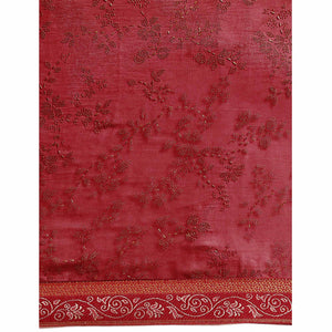 Maroon Floral Foil Printed Shimmer Saree