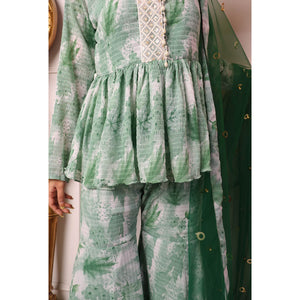 green-floral-printed-georgette-sharara-suit-1