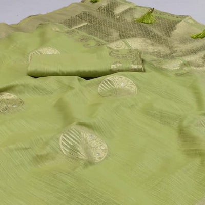 green-woven-art-silk-saree-with-tassels-6