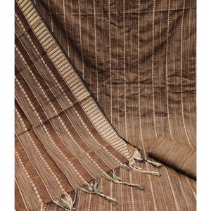 Coffee Brown Woven Cotton Blend Dress Material