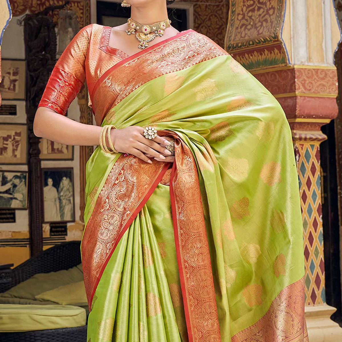 green-woven-tissue-saree