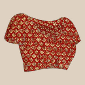 Maroon Foil Printed With Swarovski Vichitra Silk Saree