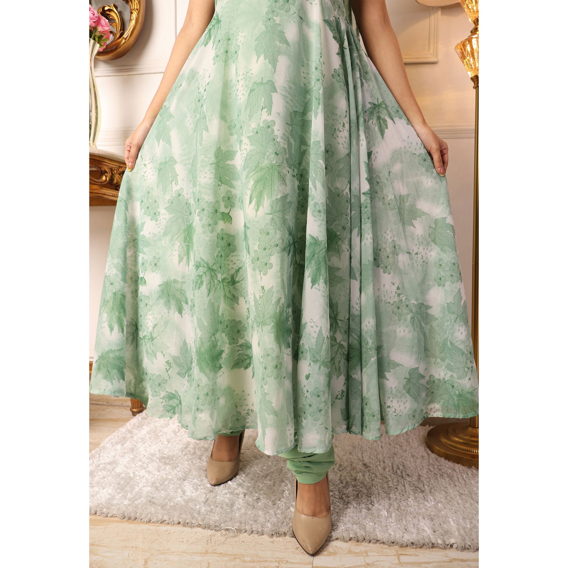 green-floral-printed-georgette-anarkali-suit