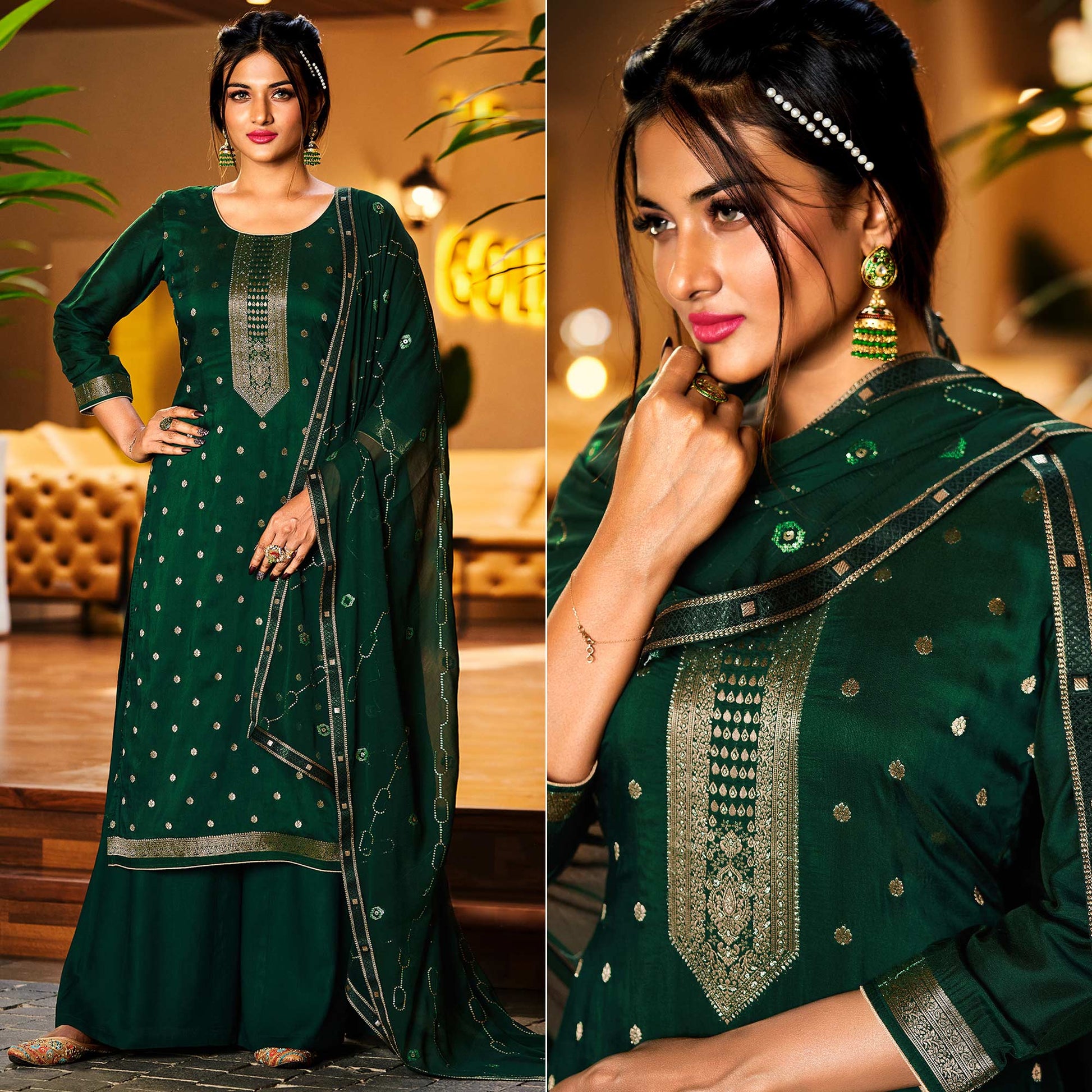 green-woven-muslin-palazzo-suit