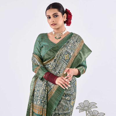 22-green-printed-art-silk-saree