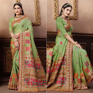 green-woven-with-gota-patti-work-pashmina-saree