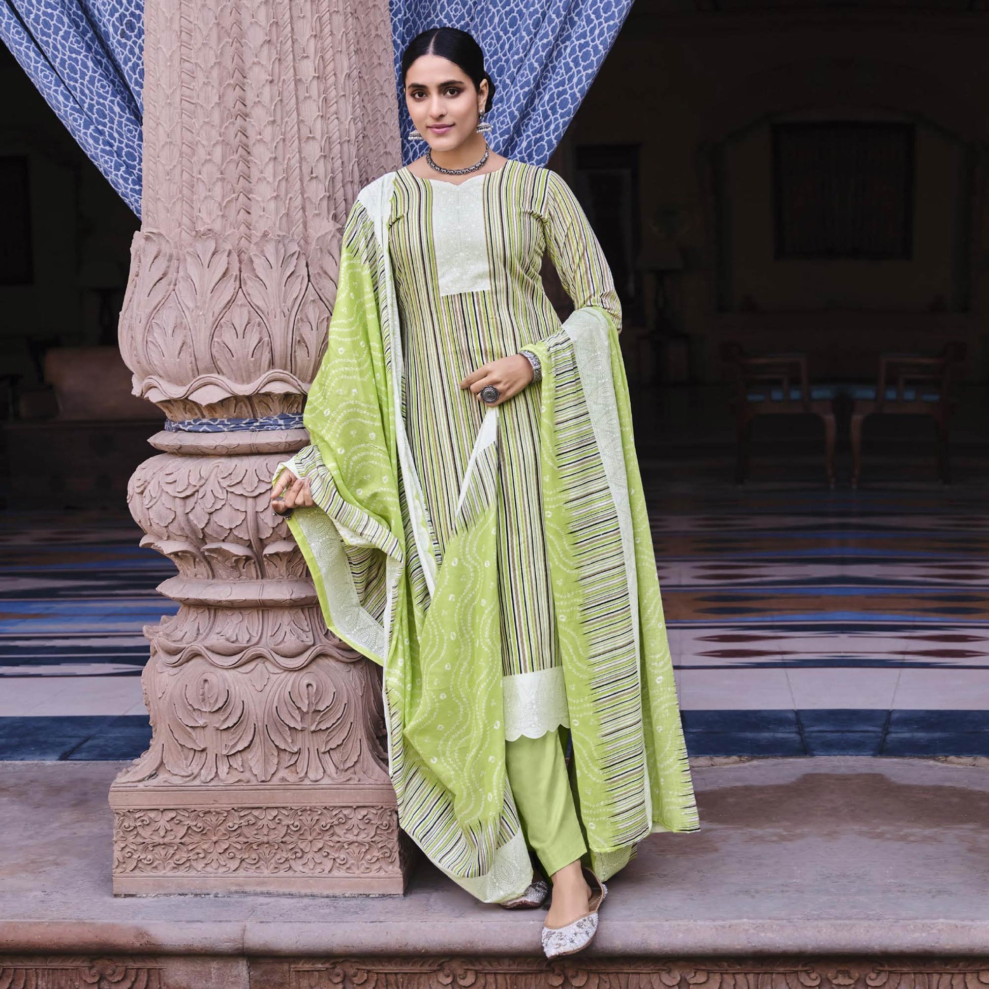green-printed-pure-cotton-salwar-suit