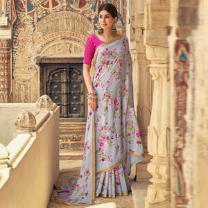 grey-floral-printed-chiffon-saree