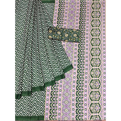 green-striped-printed-art-silk-saree