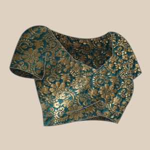 Blue Solid Vichitra Silk Saree With Fancy Border