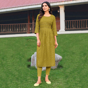 green-sequins-embroidered-rayon-naira-cut-kurti