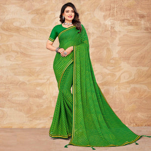 green-digital-striped-printed-chiffon-saree-with-tassels