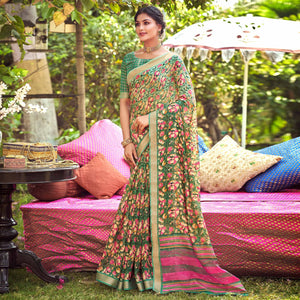 34-green-floral-printed-with-woven-border-linen-saree