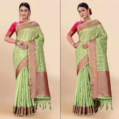 green-woven-organza-saree-with-tassels-19