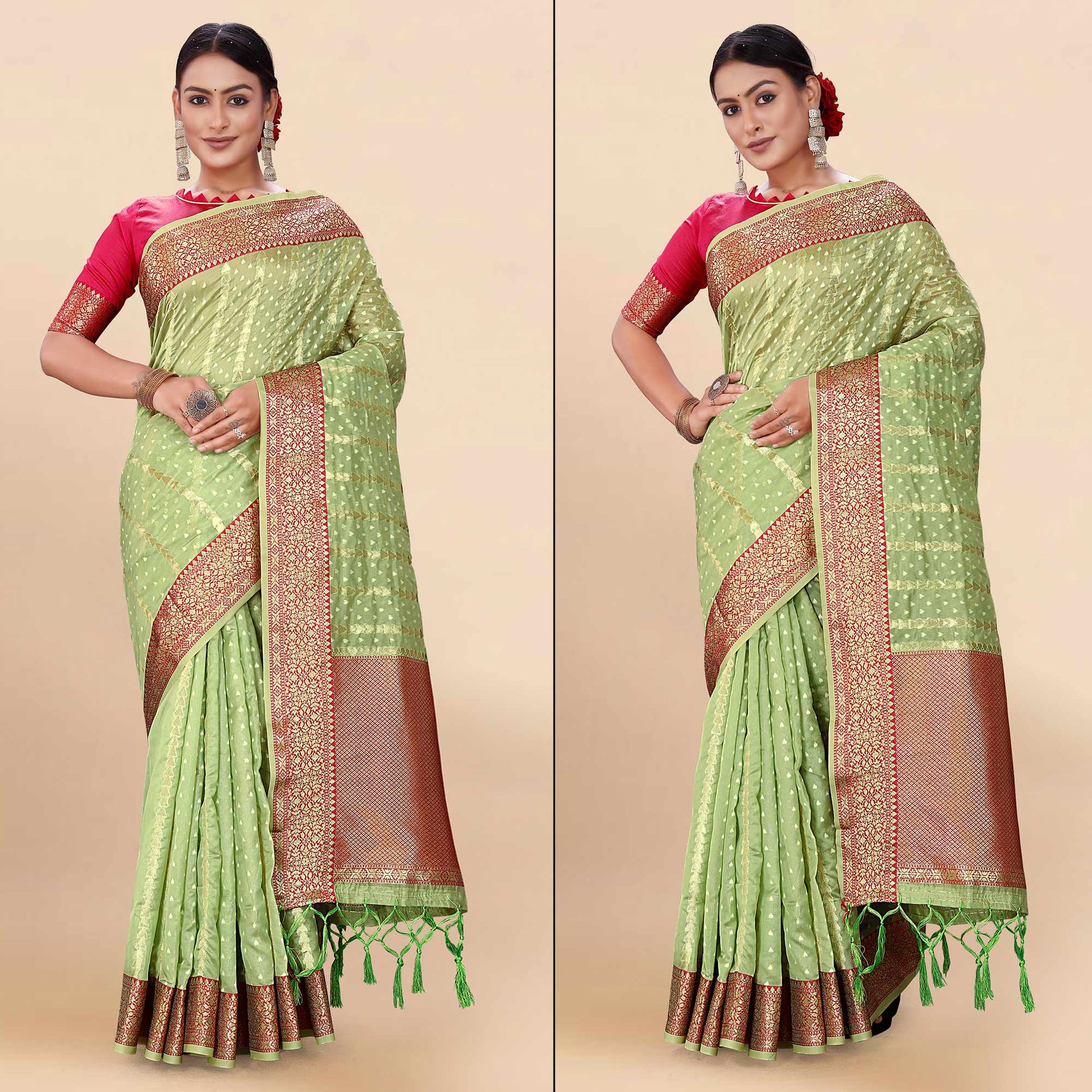 green-woven-organza-saree-with-tassels-19