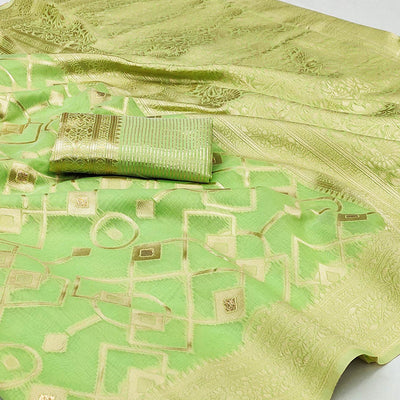 green-woven-jacquard-saree-2