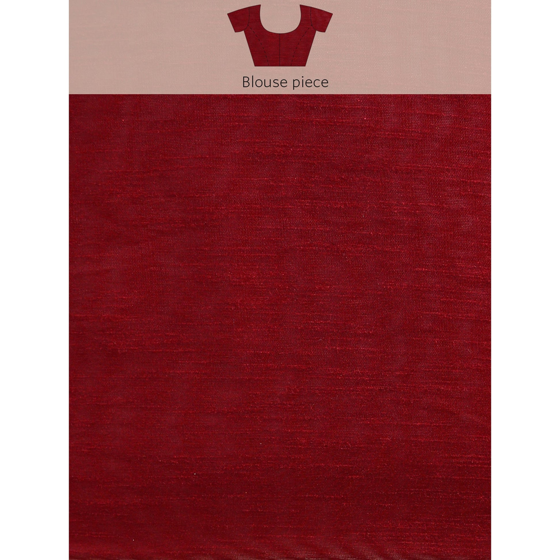Maroon Swaroski Work Vichitra Silk Saree