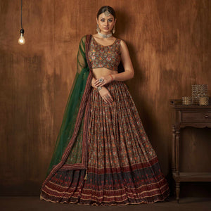 green-printed-with-sequins-work-georgette-lehenga-choli