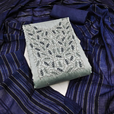 grey-floral-embroidered-cotton-silk-dress-material