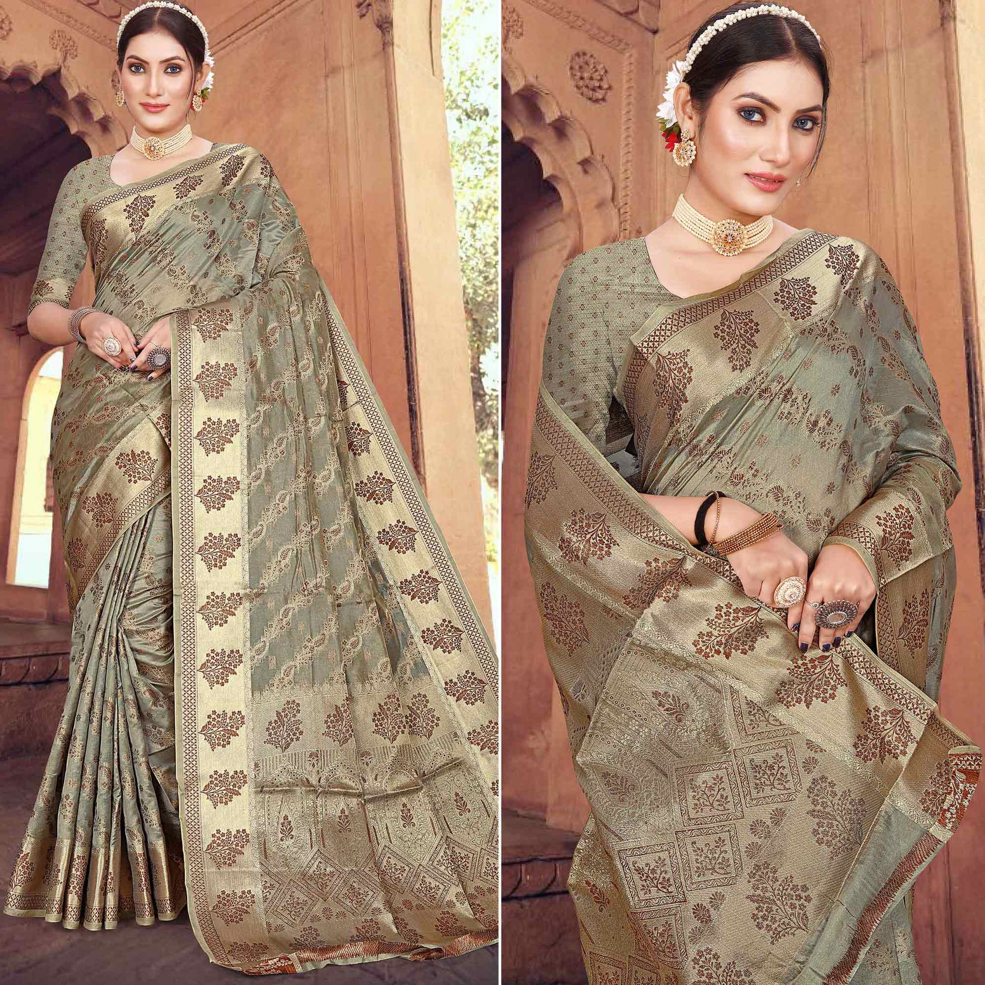 grey-floral-woven-organza-saree-1