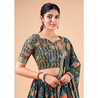 green-floral-printed-and-sequins-work-georgette-lehenga-choli
