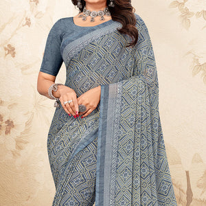 grey-bandhani-printed-chiffon-saree-1