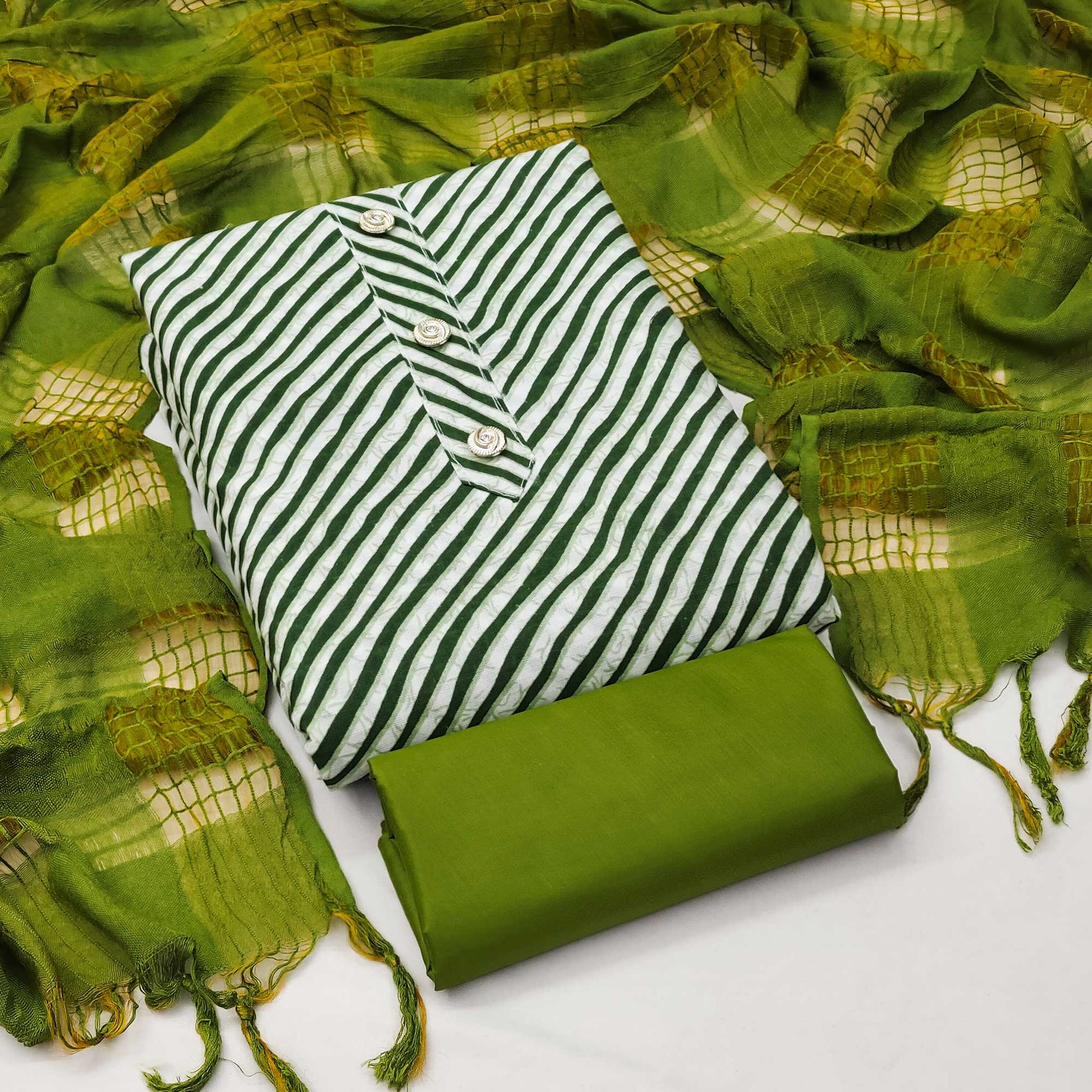 green-striped-printed-poly-cotton-dress-material