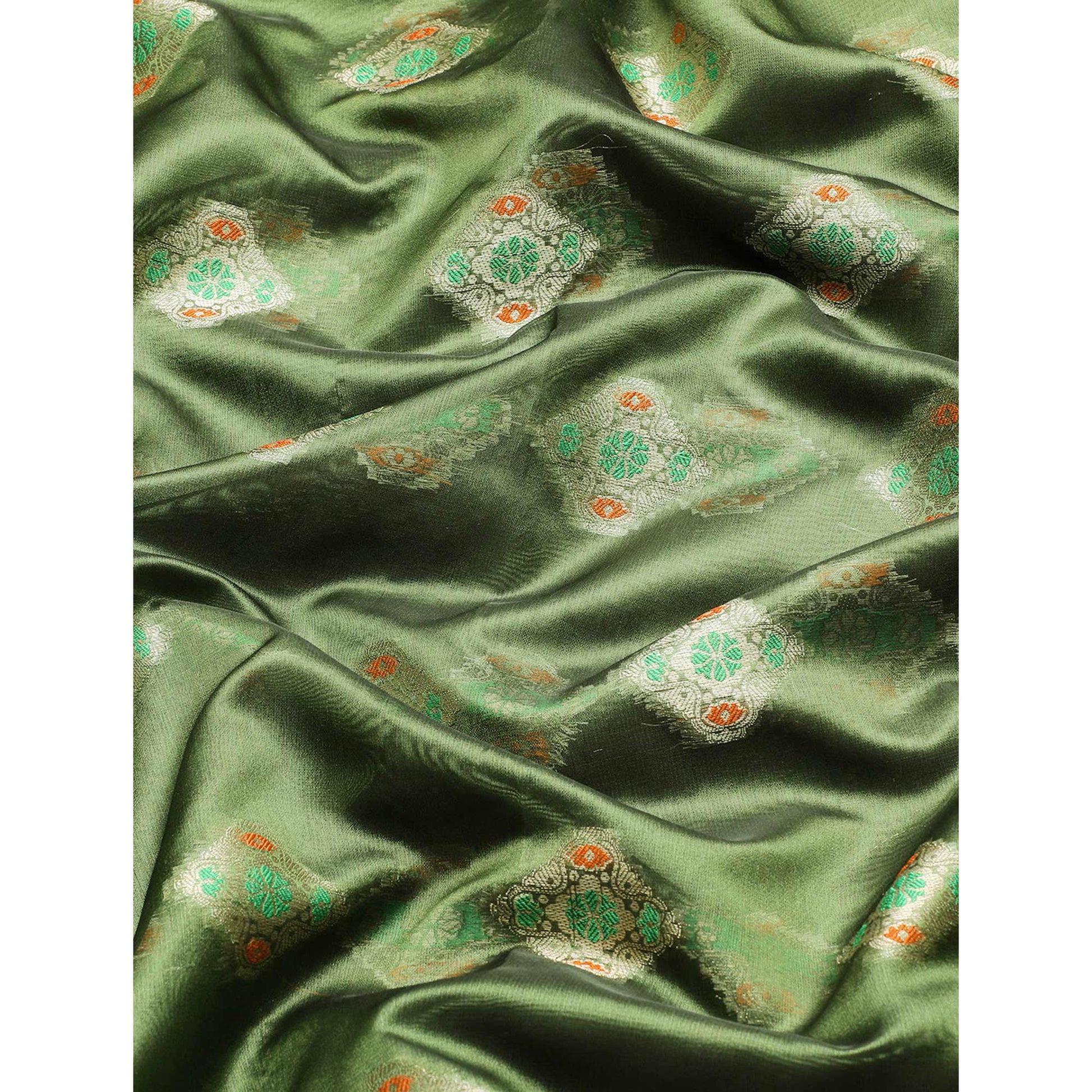 Mehendi Woven Organza Saree