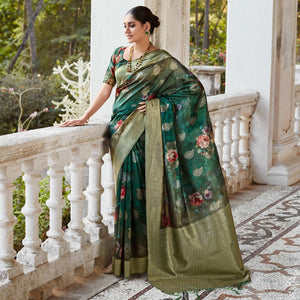 19-green-woven-with-floral-printed-art-silk-saree