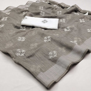 grey-floral-embroidered-raw-silk-saree