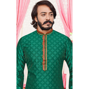 green-woven-jacquard-kurta-pyjama-set-3